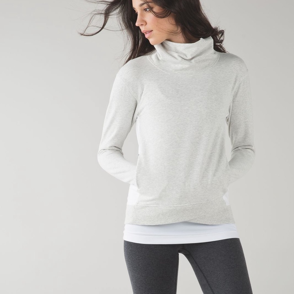 Lululemon | On The Double Pullover Heathered White / Heathered White SZ 4